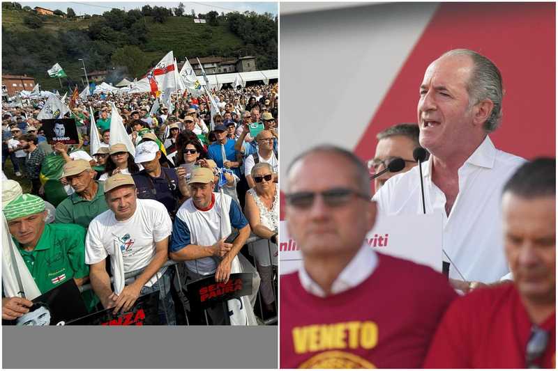 Zaia sul palco di Pontida: “Se il candidato del Veneto non è leghista sarà un problema”